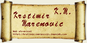 Krstimir Marenović vizit kartica